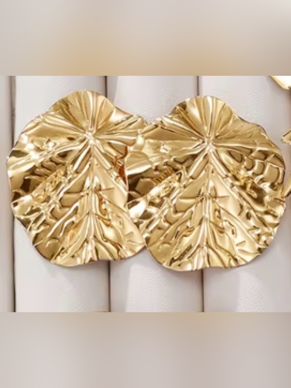 Gold Floral Metal Statement Earrings Women Jewelry
